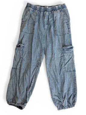 Jane + Delancey Womens y2k Pull On Baggy Cargo Denim Pants Ankles Bungee Size XL